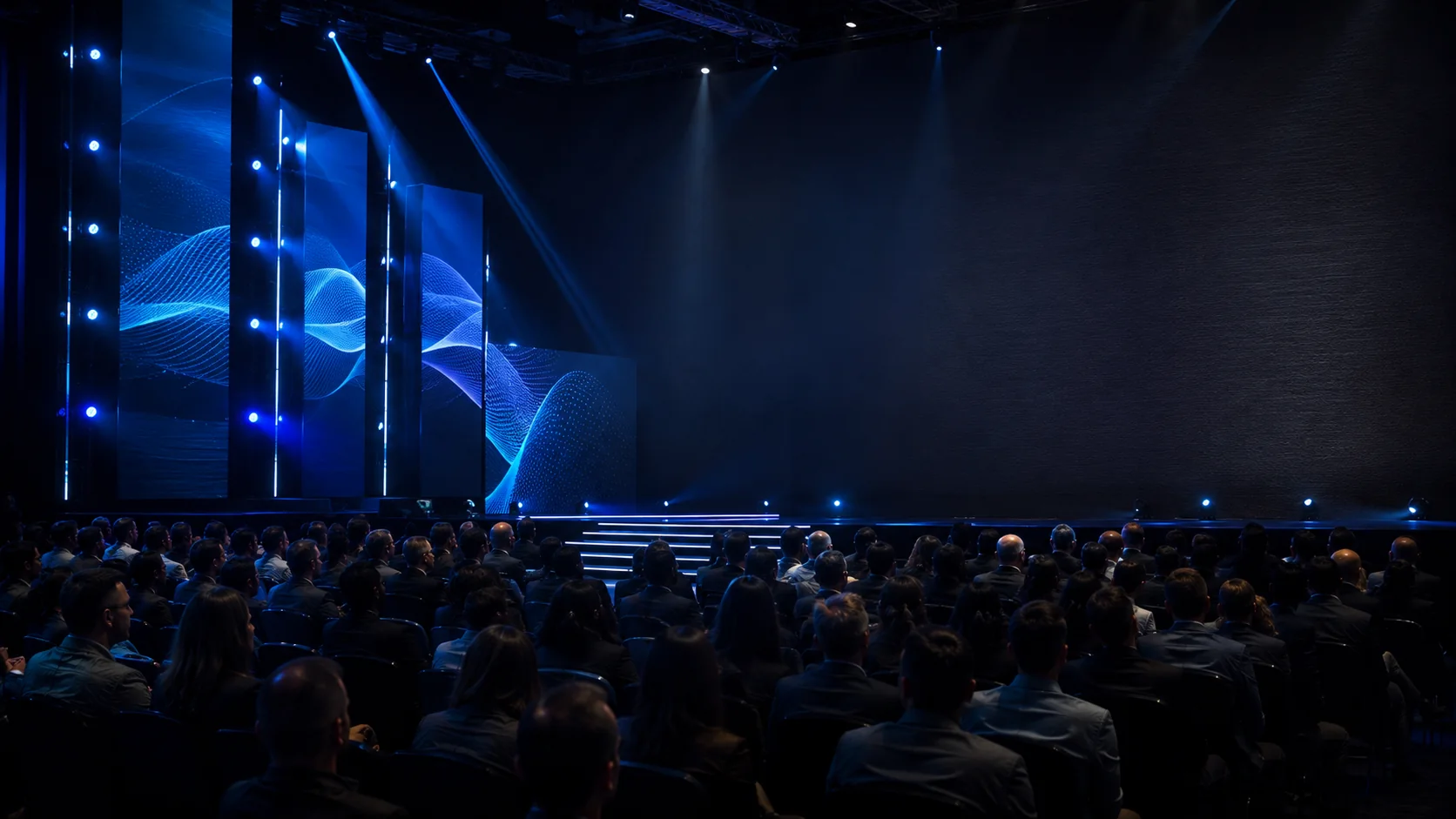 Escenario nocturno del evento